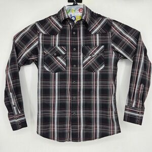 Rodeo Clothing Shirt Mens Small Plaid Pearl Snap Western Rodeo‎ Long Sleeve